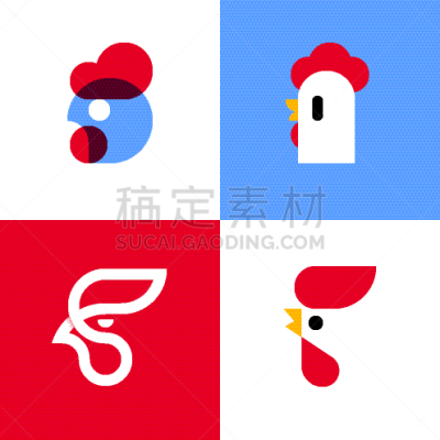 品牌名称,公鸡,计算机图标,鸡,可爱的,华丽的,几何形状,食品,模板,布置