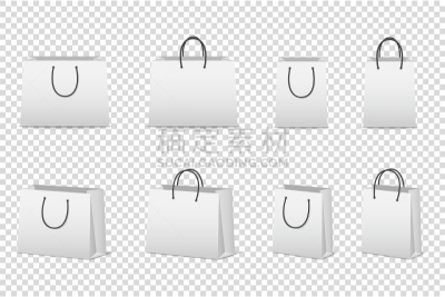 白色,分离着色,纸袋,空白的,循环利用,图标集,设计,布置,打包,捆