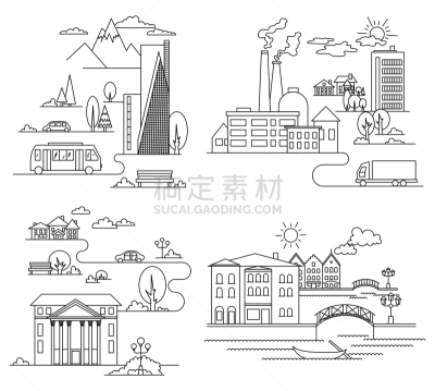 直的,城市,公园,公寓,房屋,汽车,城镇,摩天大楼,概念,品牌名称