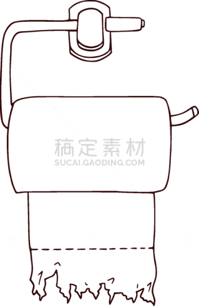 轮廓,卫生纸,背景分离,卫生间,毛巾,线条画,草图,绘画插图,卡通,乐趣
