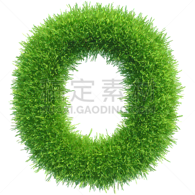 草,小的,白色背景,英文字母O,清新,字母,环境,信函,顶部,枝繁叶茂