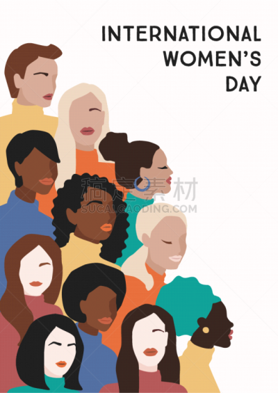 国际妇女节,女人,绘画插图,矢量,皮肤,个性,贺卡,妇女问题,自由,女强人