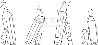 铅笔,草图,人,可爱的,划船比赛,背景分离,设备用品,拿着,儿童,绘画插图