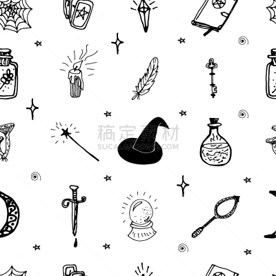 白色背景,符号,矢量,背景,绘画插图,乱画,秘密,巫术,算命