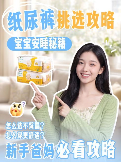 母婴亲子纸尿裤选购指南人像小红书封面预览效果