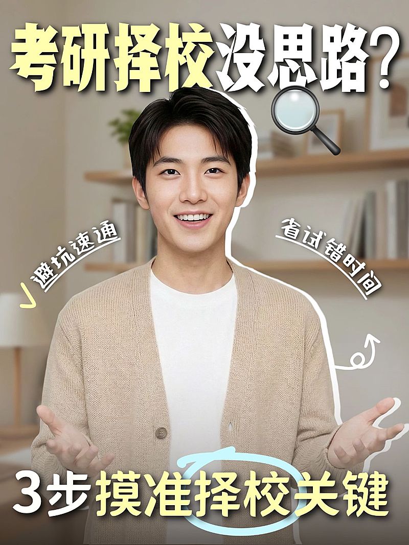 教育培训学历教育考研择校攻略分享人像小红书封面
