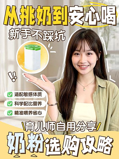 母婴亲子奶粉选购攻略人像小红书封面