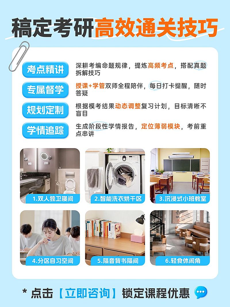 教育培训考研备考课程介绍拼图小红书配图
