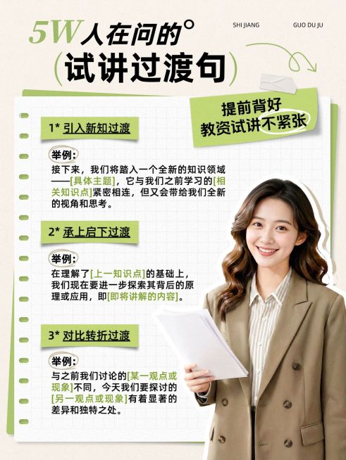 教育职业教师资格证教资试讲面试技巧人像小红书封面预览效果