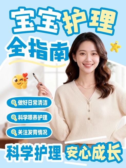 母婴亲子宝宝护理攻略科普人像小红书封面预览效果