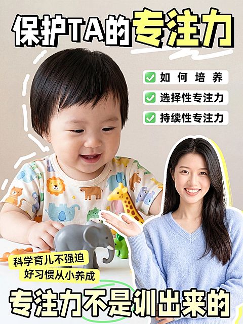 母婴亲子婴幼儿育儿知识科普人像小红书封面