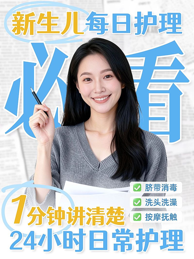 新生儿护理人像小红书封面