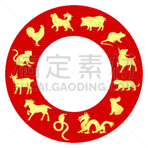 动物,矢量,月亮,春节,绘画插图,12点整,全部,设计,布置