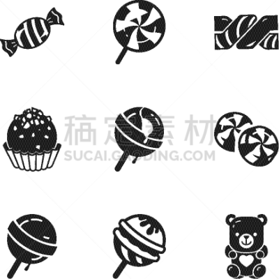 糖果,糖,图标集,极简构图,绿薄荷,可爱的,数字9,果冻,螺线,偏好