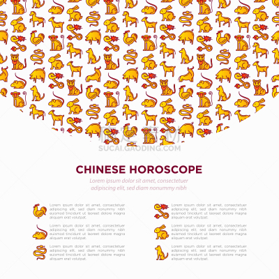 猴子,十二生肖,狗,模板,细的,猪,山羊,兔子,绘画插图