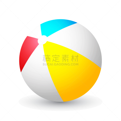 海滩充气球,夏天,绘画插图,矢量,阴影,分离着色,橡胶,白色背景,球体,热