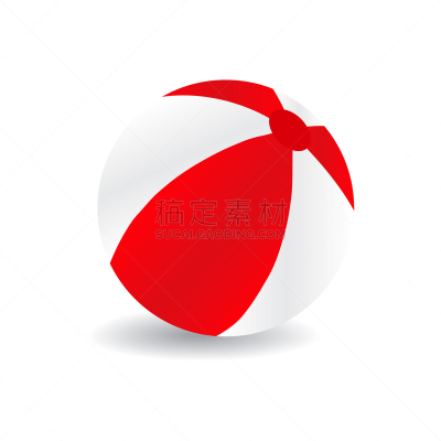 海滩充气球,阴影,绘画插图,白色,红色,反差,球体,横截面,休闲游戏,运动