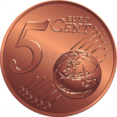 5欧元分币,青铜,商务,闪亮的,黄铜,金属,黄金,华贵,联系