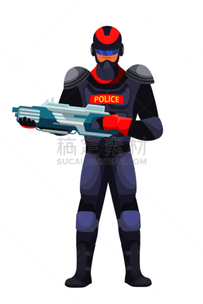 拿着,警官,绘画插图,未来,雷管,男性,男人,性格,矢量