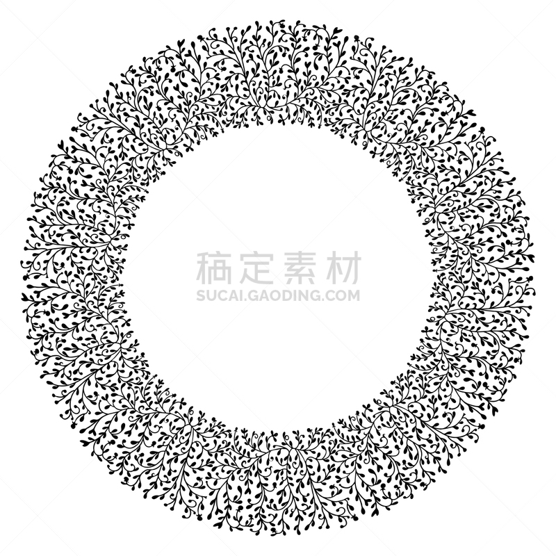 边框,式样,矢量,花纹,圆形,文字,分离着色,白色背景,黑草,布置