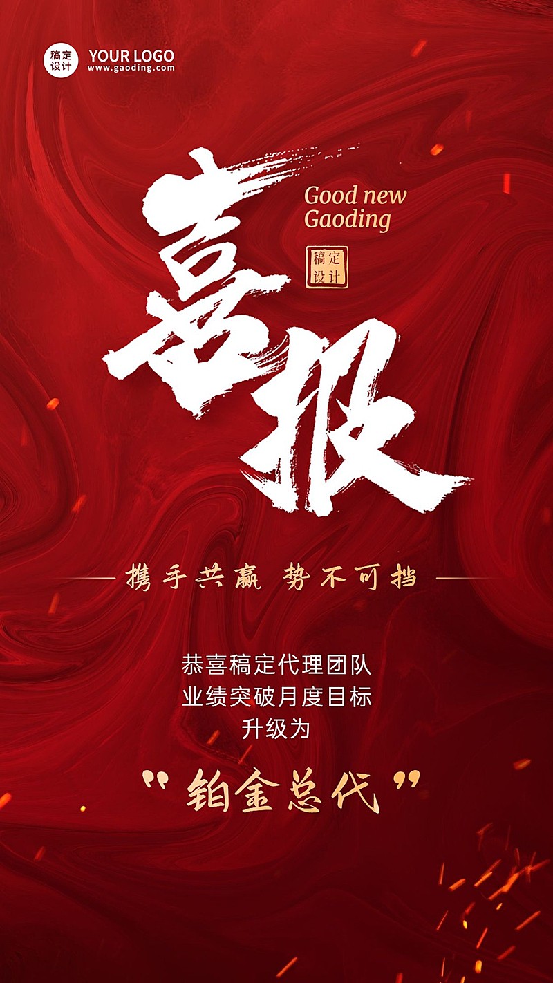 微商代理业绩表彰喜报手机海报