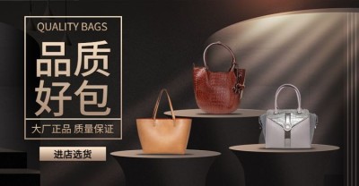 1688工厂批发跨境进口女包海报banner