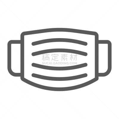 日冕形病毒,数字10,矢量,标志,线图标,数码图形,外科口罩,直的,保护
