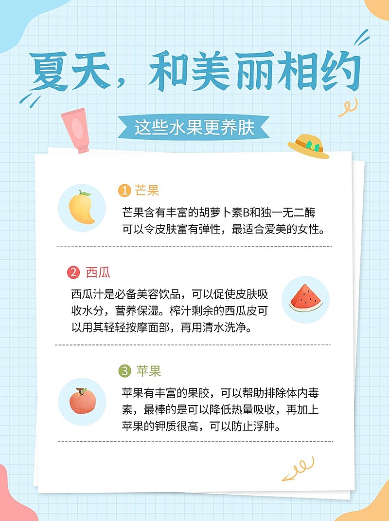 夏日护肤指南宣传小红书配图
