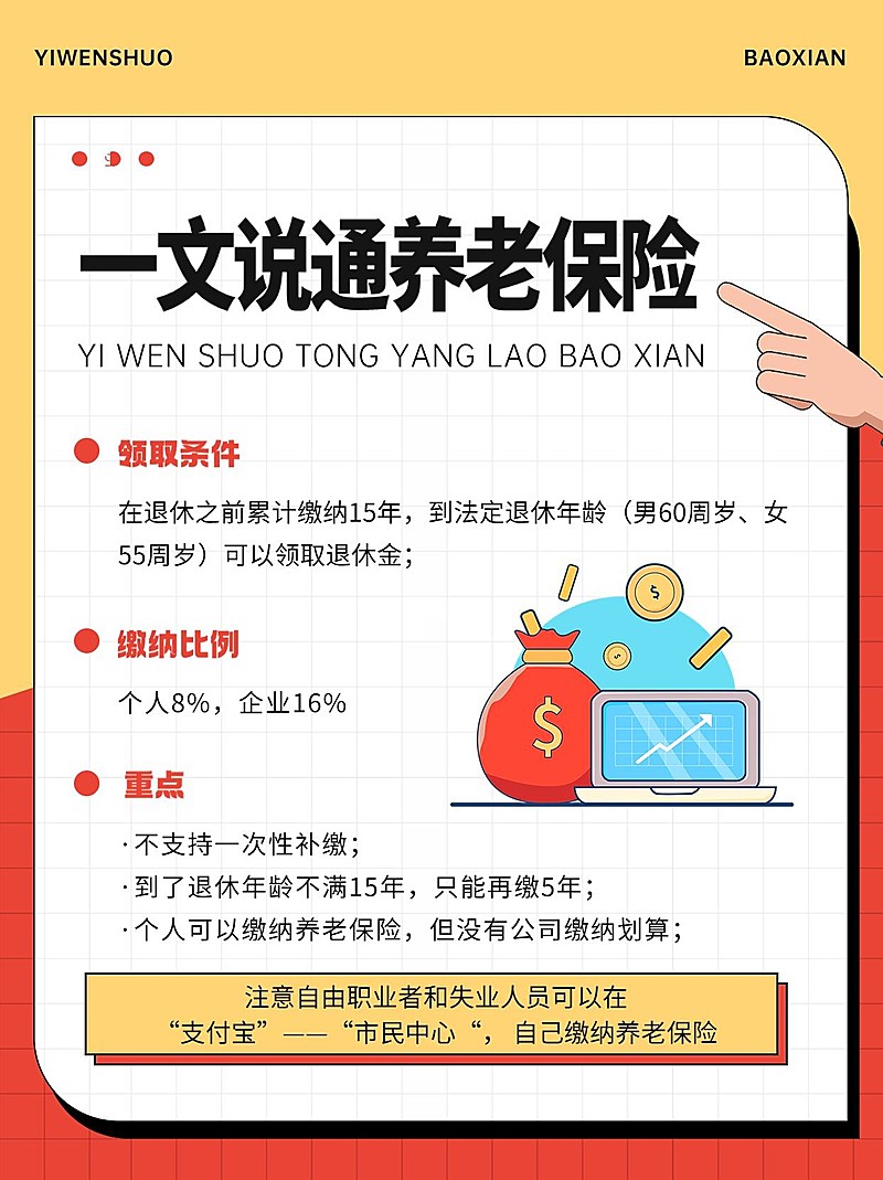 企业人事养老保险科普攻略小红书配图