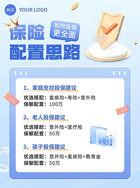 金融保险配置知识科普3D小红书配图