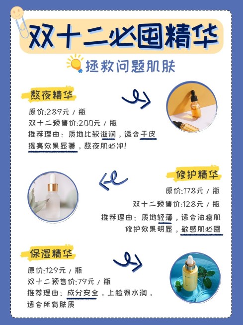 双十二购物攻略小红书配图预览效果