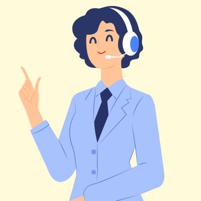 插画客服简约头像
