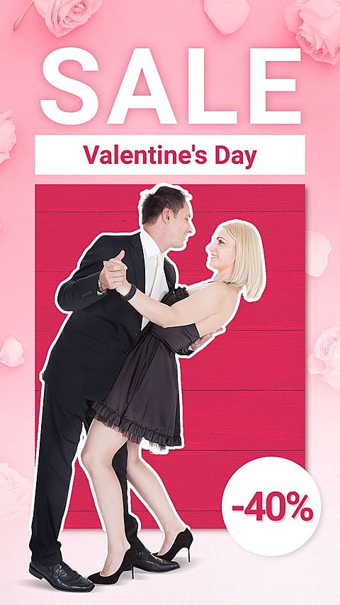 Brazil Valentine's Day Dia dos Namorados Dancing Couple Creative Campaign Discount Sale Promo Ecommerce Story