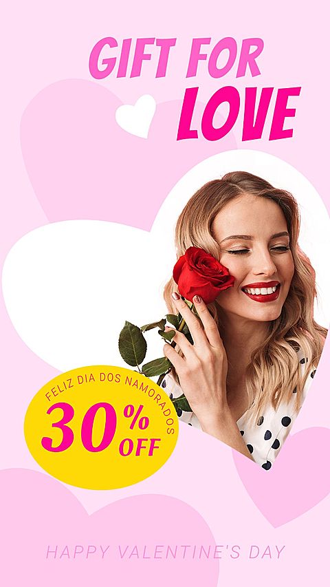 Brazil Valentine's Day Dia dos namorados Discount Sale Promo Ecommerce Story