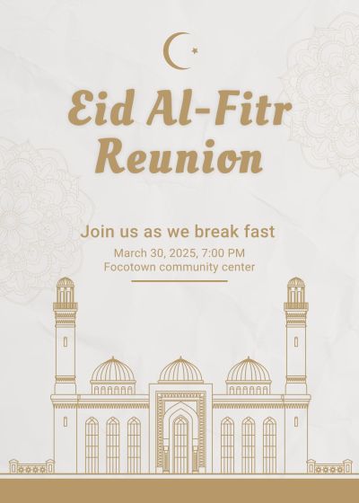Eid Al-Fitr reunion invitation letter