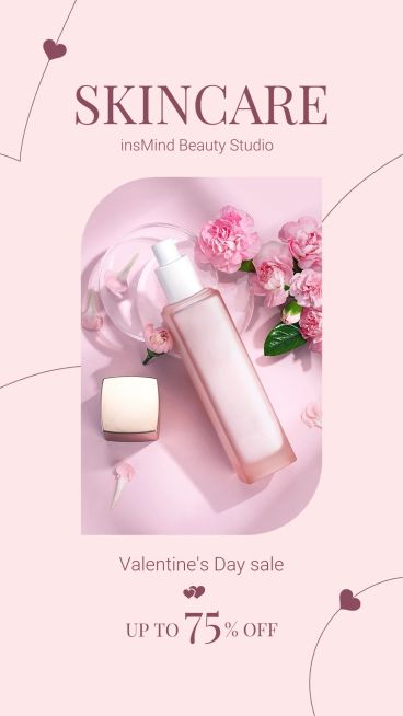 Flower Brazil Valentine's Day Dia dos namorados Skincare Cosmetic Beauty Product Discount Sale Promo Ecommerce Story预览效果