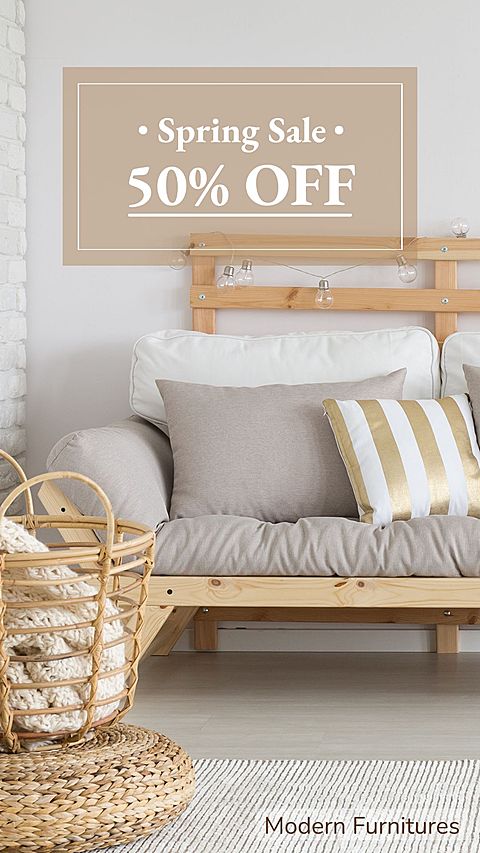 Basket Element Simple Furniture Spring Sale Promo Ecommerce Story