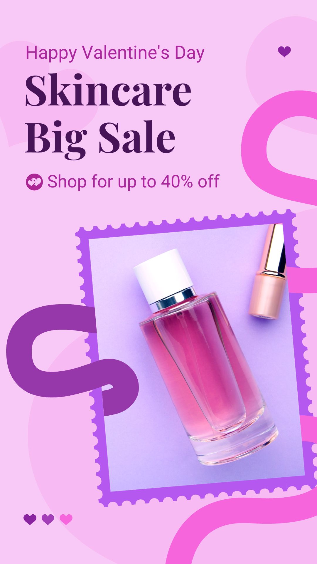 点击进入编辑 Stamp Element Brazil Valentine's Day Dia dos namorados Skincare Cosmetics Discount Sale Promo Ecommerce Story预览效果