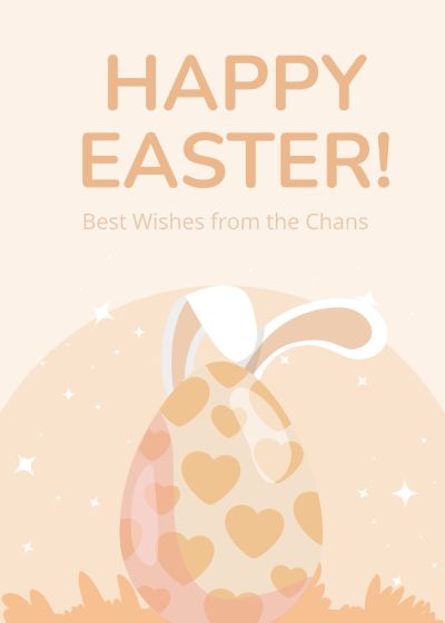 Simple Literary Style Cartoon Egg Light Element Easter holiday Greeting card