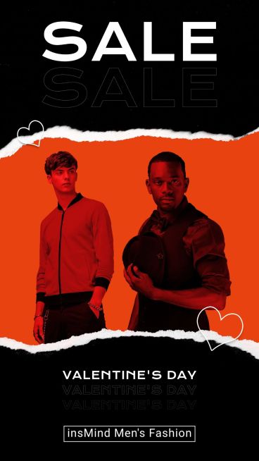 Paper Tear Brazil Valentine's Day Dia dos Namorados Men's Clothing Fashion Sale Promo Ecommerce Story预览效果