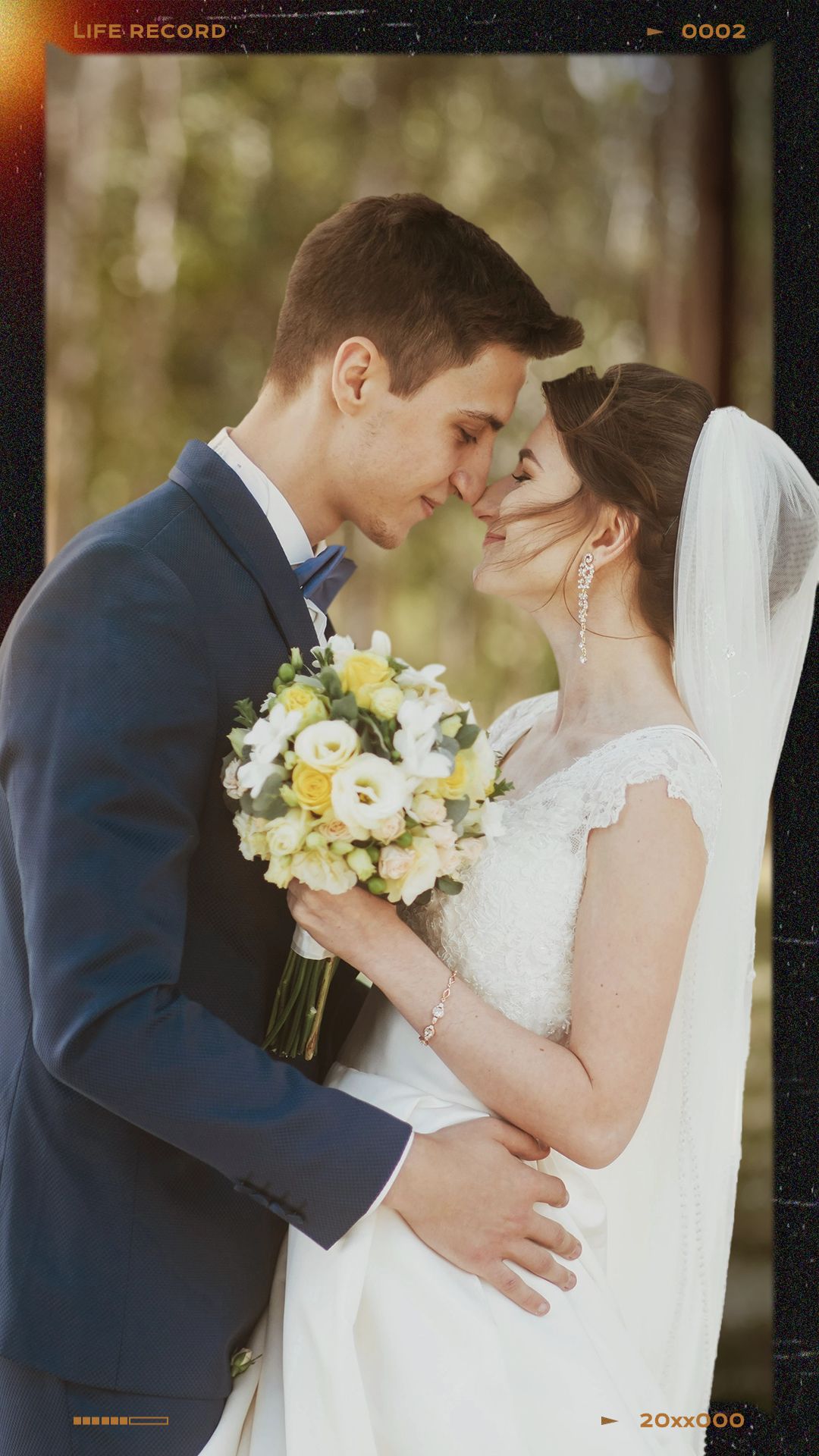 Literary Retro Wedding Moment Record Camera interface simulation Instagram story