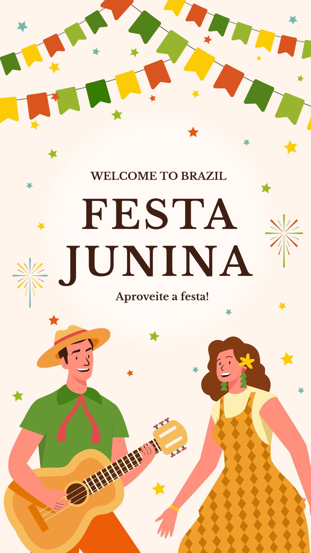 Cartoon Style Festa Junina Cerlebration Instagram story