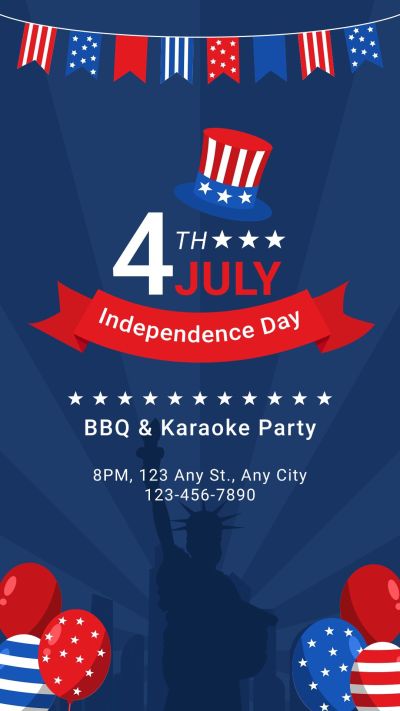 Independence Day July The Fourth Restaurant Food Party Promotion Ecommerce Story