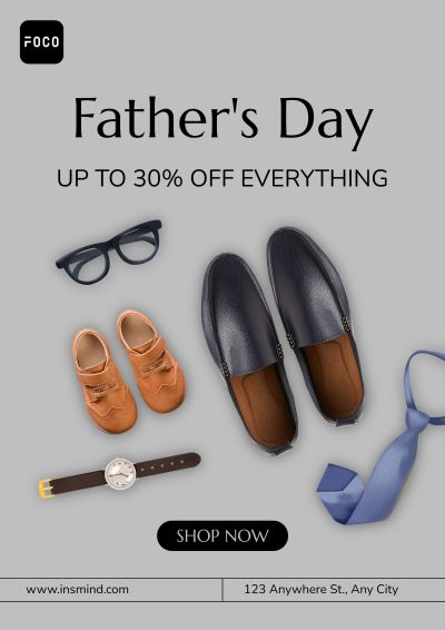 Brazil Father's Day Leather Shoes Discount Promo Poster