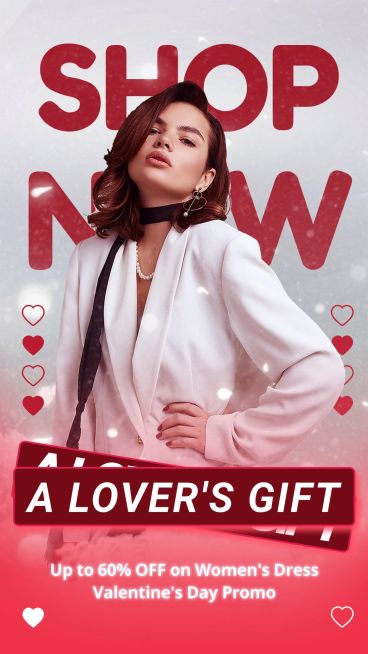 Brazil Valentine's Day Dia dos Namorados Creative Campaign Women's Dress Fashion Discount Sale Promo Ecommerce Story预览效果