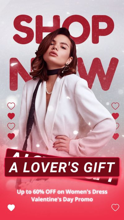Brazil Valentine's Day Dia dos Namorados Creative Campaign Women's Dress Fashion Discount Sale Promo Ecommerce Story