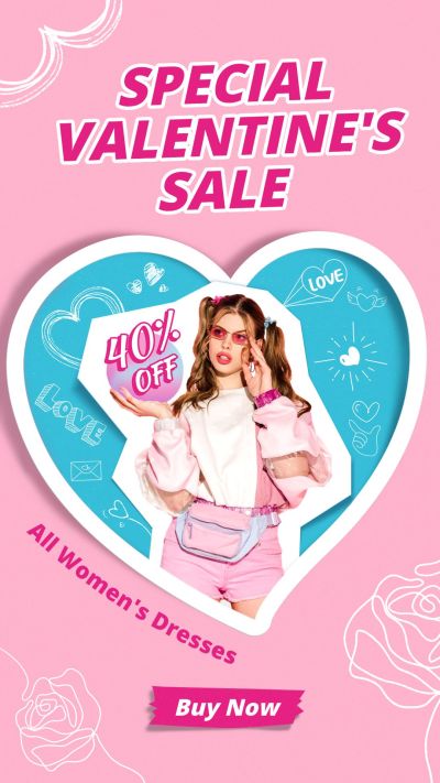 Brazil Valentine's Day Dia dos namorados Women's Fashion Discount Sale Promo Ecommerce Story