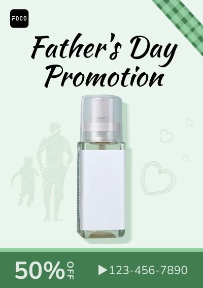 Green Rectangle Pattern Father's Day Promotion Sale Poster