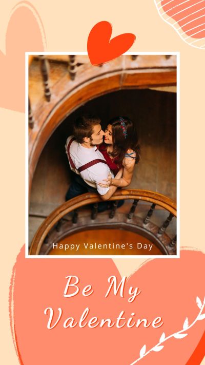 Fresh Hand Painted Love Heart Shape Pattern Dia dos namorados Instagram Story