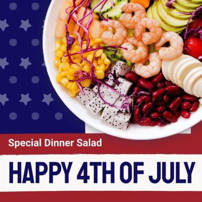 Independence Day Fourth Of July Poke Salad Healthy Food Restaurant Promotion Ecommerce Product Image